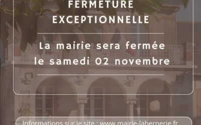 Fermeture exceptionnelle de la mairie